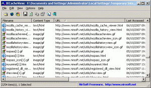 IECacheView – 微軟 Internet Explorer 瀏覽器快取檔案顯示工具